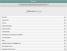 Tablet Screenshot of abbotsburypractice.nhs.uk